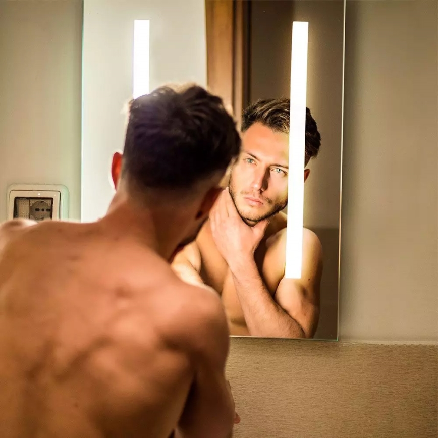 LED Bathroom heated backlit mirror LED/17W/230V IP44