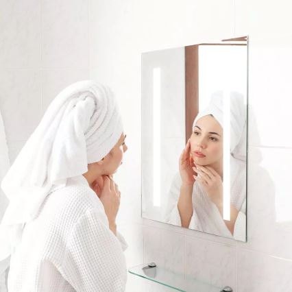 LED Bathroom heated backlit mirror LED/17W/230V IP44