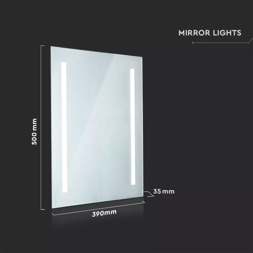LED Bathroom heated backlit mirror LED/17W/230V IP44