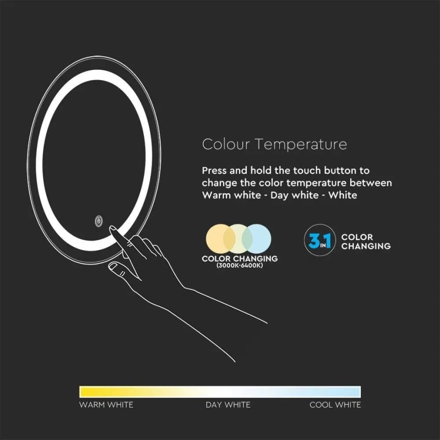 LED Bathroom heated backlit mirror LED/25W/230V IP44 3000K/4000K/6400K