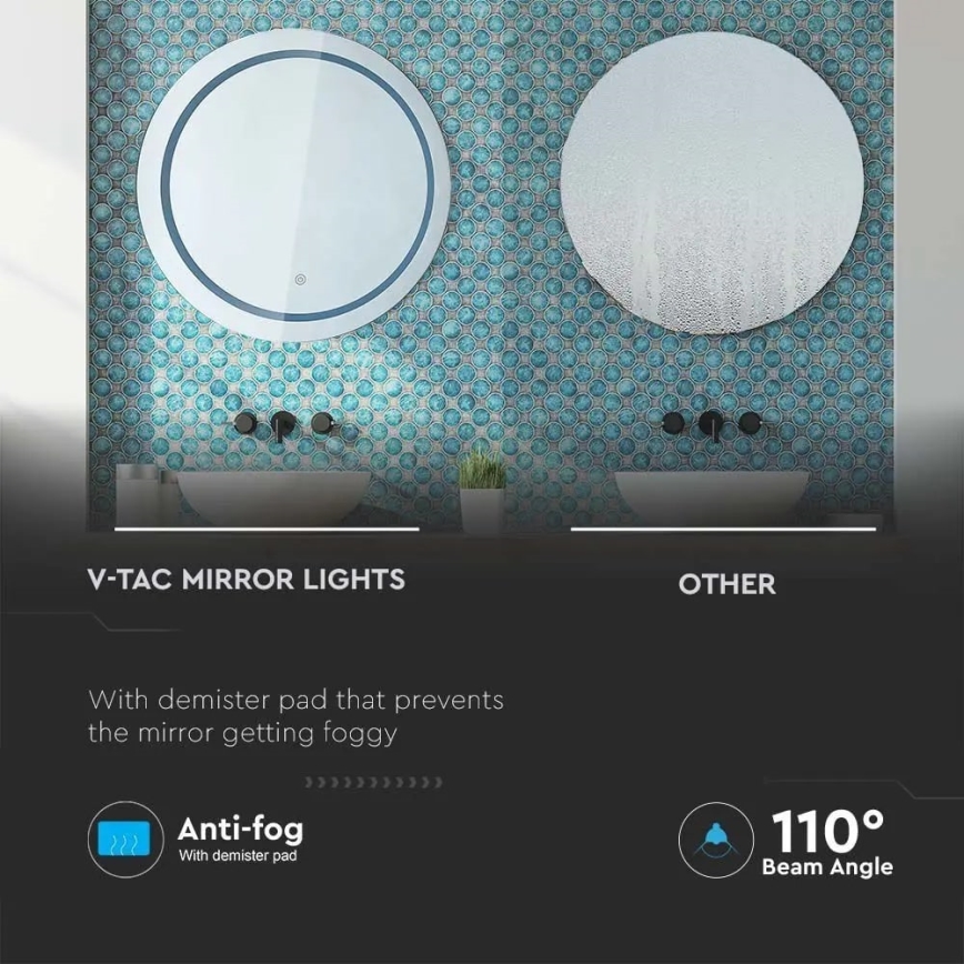LED Bathroom heated backlit mirror LED/25W/230V IP44 3000K/4000K/6400K