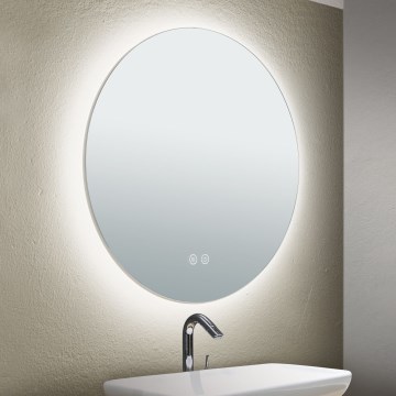 LED Bathroom heated wall mirror with a backlight FOCUS LED/18W/230V 3000/4200/6000K d. 45 cm IP44