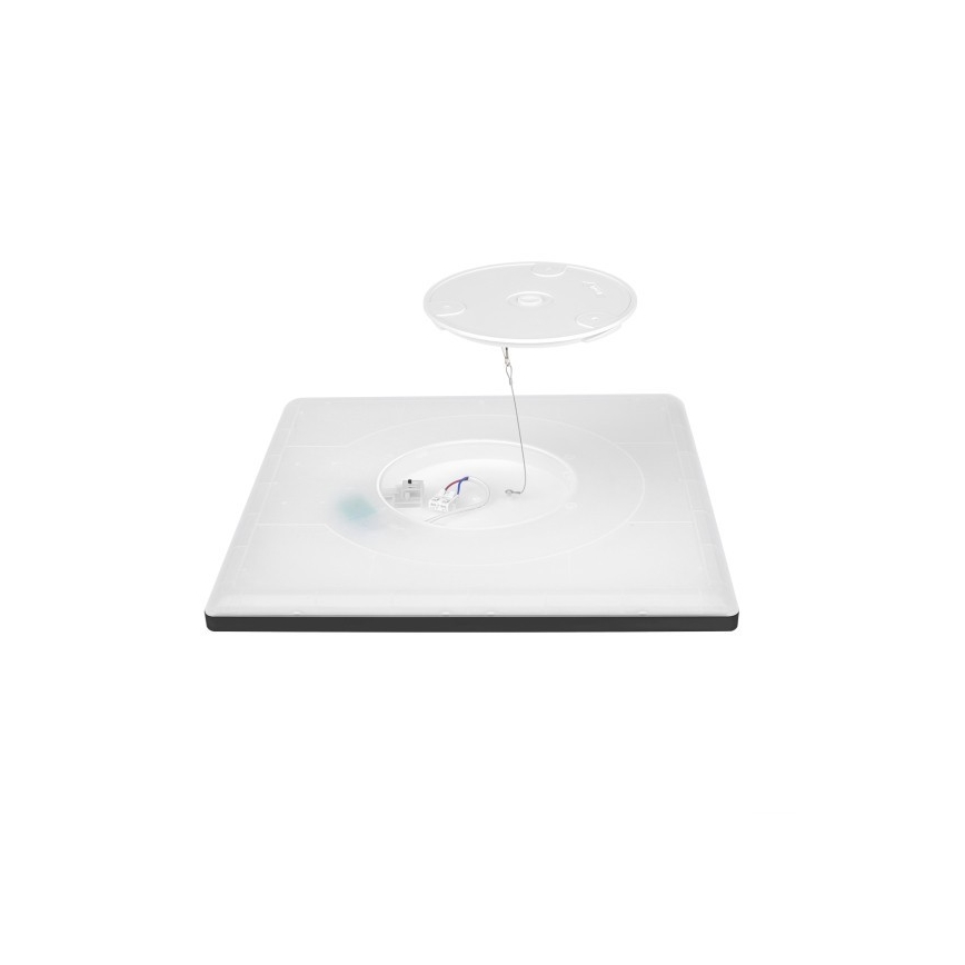 LED Bathroom light with motion and dusk sensor NIVERA LED/12W/230V IP54 3000/4000/6000K 22,5x22,5 cm black + remote control