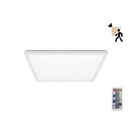 LED Bathroom light with motion and dusk sensor NIVERA LED/12W/230V IP54 3000/4000/6000K 22,5x22,5 cm white + remote control