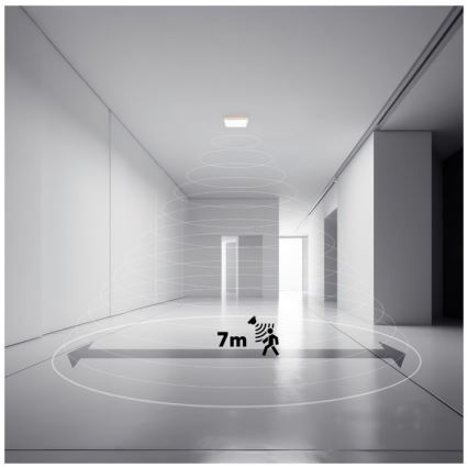 LED Bathroom light with motion and dusk sensor NIVERA LED/12W/230V IP54 3000/4000/6000K 22,5x22,5 cm white + remote control