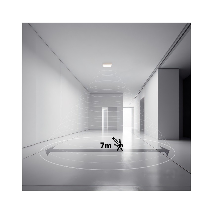LED Bathroom light with motion and dusk sensor NIVERA LED/12W/230V IP54 3000/4000/6000K 22,5x22,5 cm white + remote control
