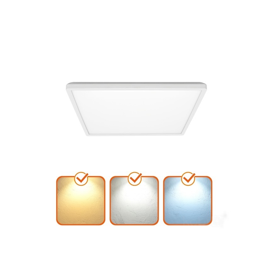 LED Bathroom light with motion and dusk sensor NIVERA LED/12W/230V IP54 3000/4000/6000K 22,5x22,5 cm white + remote control