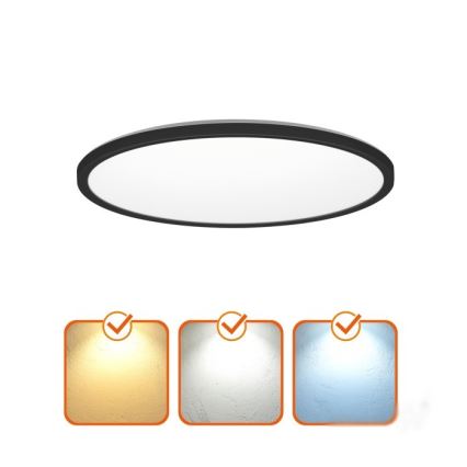 LED Bathroom light with motion and dusk sensor NIVERA LED/18W/230V IP54 3000/4000/6000K d. 30 cm black + remote control