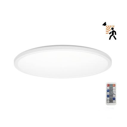 LED Bathroom light with motion and dusk sensor NIVERA LED/18W/230V IP54 3000/4000/6000K d. 30 cm white + remote control