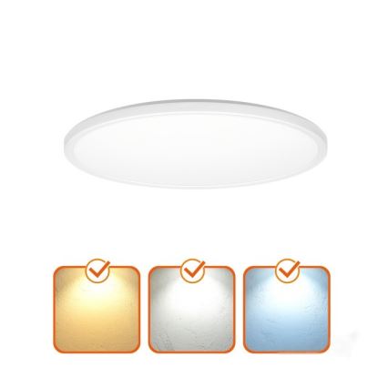 LED Bathroom light with motion and dusk sensor NIVERA LED/18W/230V IP54 3000/4000/6000K d. 30 cm white + remote control