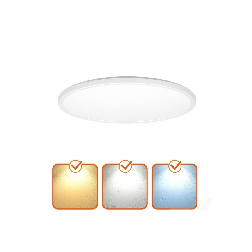 LED Bathroom light with motion and dusk sensor NIVERA LED/18W/230V IP54 3000/4000/6000K d. 30 cm white + remote control