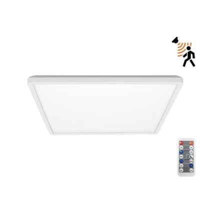 LED Bathroom light with motion and dusk sensor NIVERA LED/24W/230V IP54 3000/4000/6000K 30x30 cm white + remote control