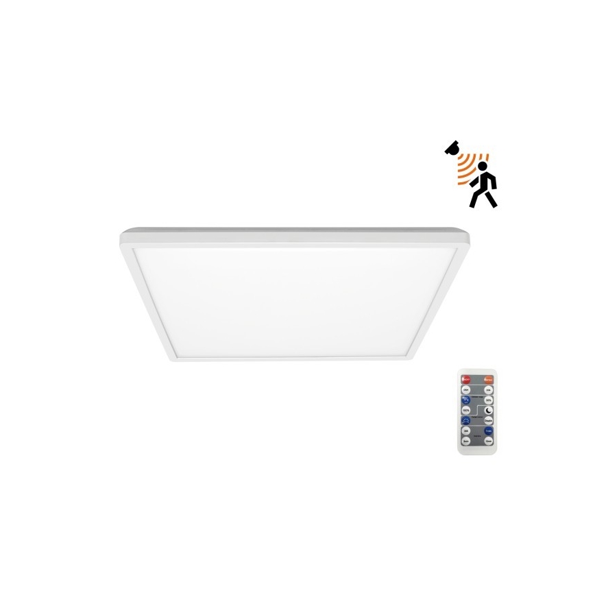 LED Bathroom light with motion and dusk sensor NIVERA LED/24W/230V IP54 3000/4000/6000K 30x30 cm white + remote control
