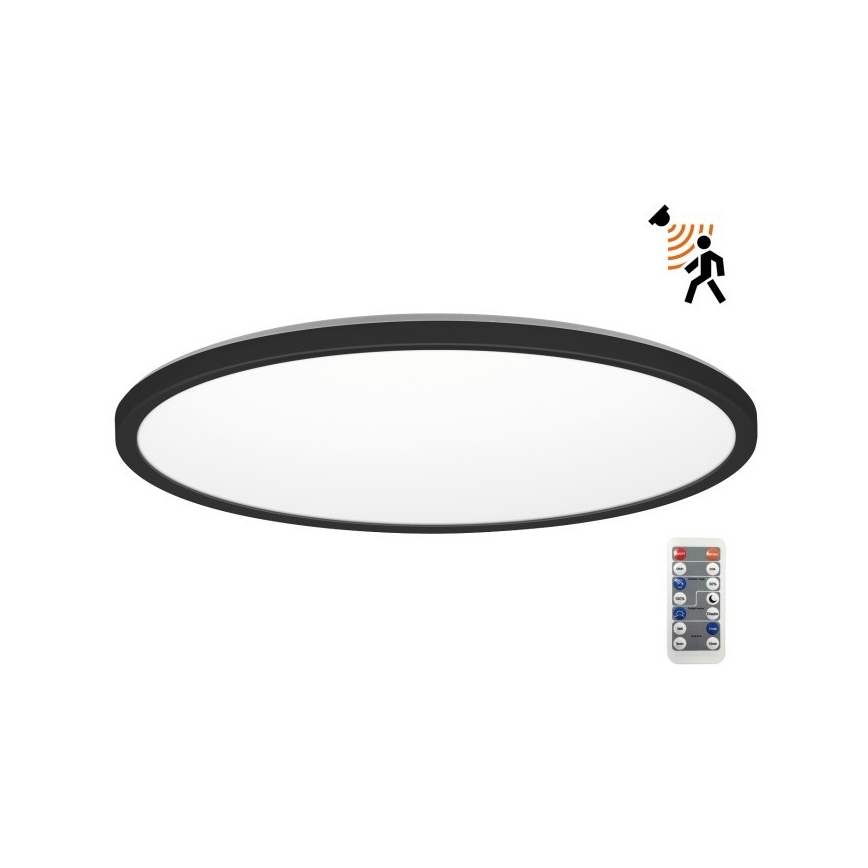 LED Bathroom light with motion and dusk sensor NIVERA LED/32W/230V IP54 3000/4000/6000K d. 42 cm black + remote control