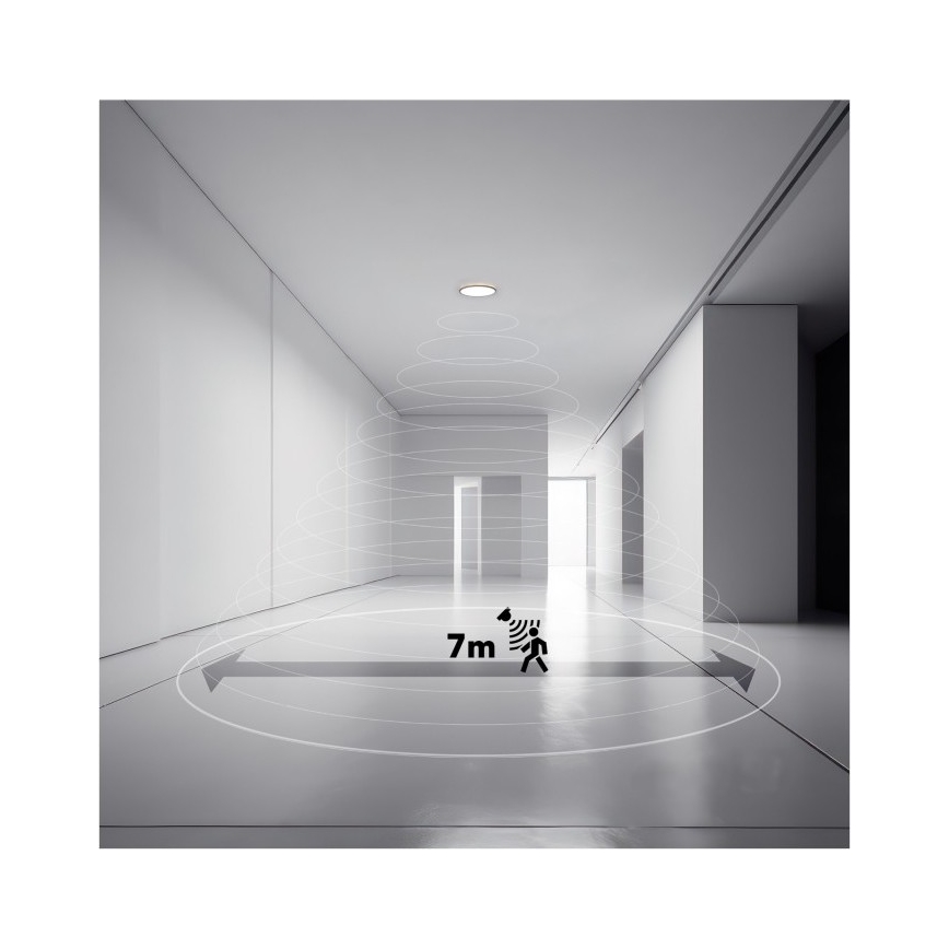 LED bathroom light with motion and dusk sensor NIVERA LED/12W/230V IP54 3000/4000/6000K Ø 22.5 cm white + remote control