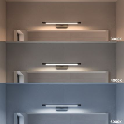 KLIMT LED Bathroom Mirror Light 8W/230V 3000/4000/6000K 40 cm IP44 Black