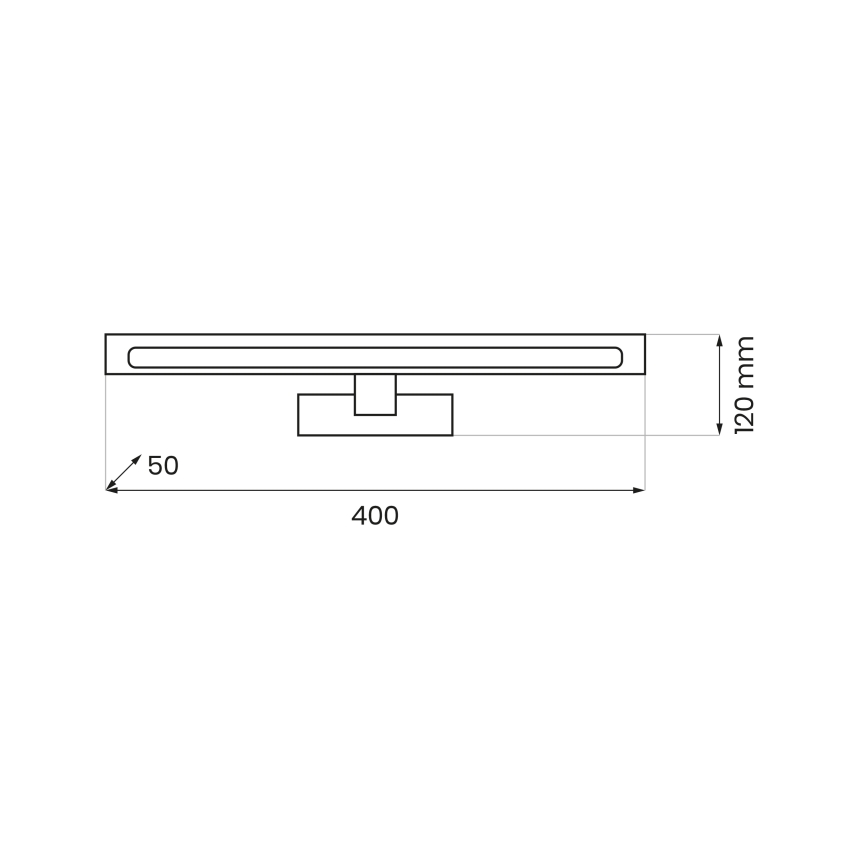 KLIMT LED Bathroom Mirror Light 8W/230V 3000/4000/6000K 40 cm IP44 Black