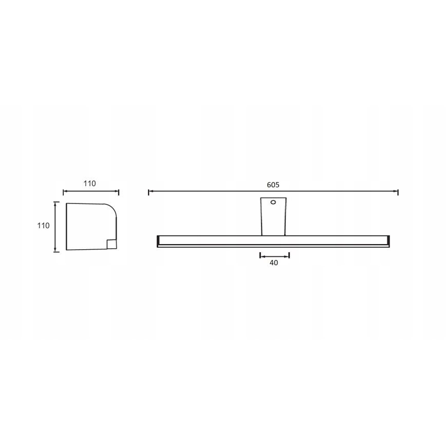 LED bathroom mirror light LED/14W/230V 60,5 cm IP44 polished chrome