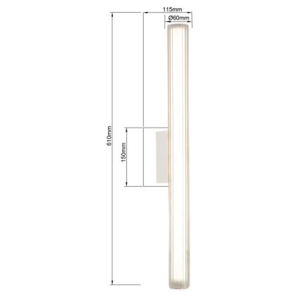 LINEA LED Bathroom Mirror Light 12W/230V — 3000/4000/6000K (selectable) — IP44 — 61 cm — White