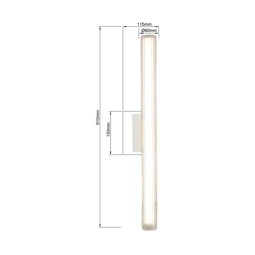 LINEA LED Bathroom Mirror Light 12W/230V — 3000/4000/6000K (selectable) — IP44 — 61 cm — White