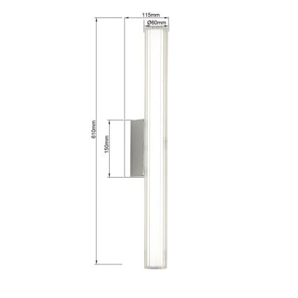 LED Bathroom Mirror Light LINEA LED/12W/230V 3000/4000/6000K IP44 61 cm Matte Chrome