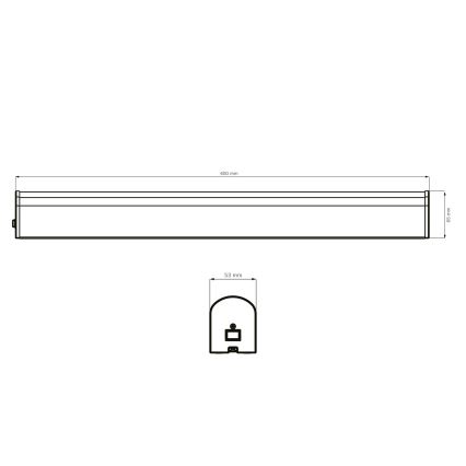 LED Bathroom mirror lighting ALEX LED/15W/230V 4000K 60 cm IP44 black