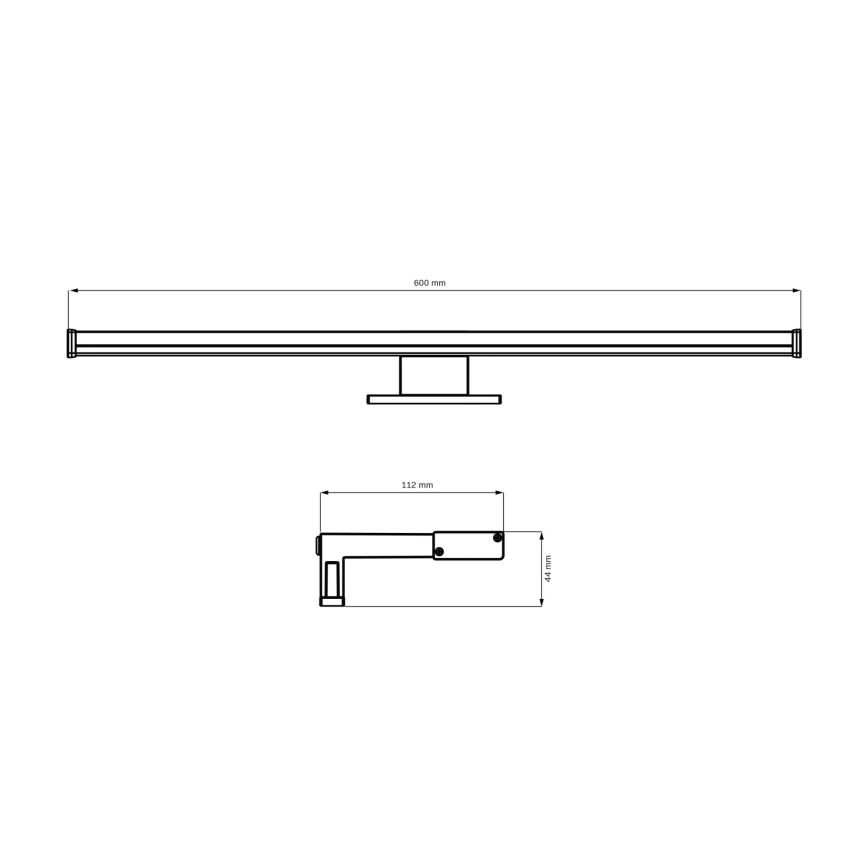 LED Bathroom mirror lighting ELBA LED/12W/230V 4000K 60 cm IP44 black