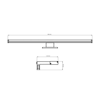 LED Bathroom mirror lighting ELBA LED/12W/230V 4000K 60 cm IP44 shiny chrome
