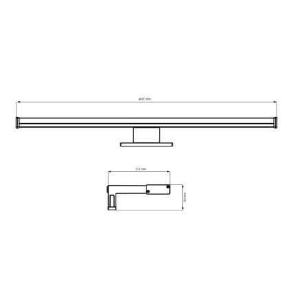 LED Bathroom mirror lighting ELBA LED/8W/230V 4000K 40 cm IP44 shiny chrome