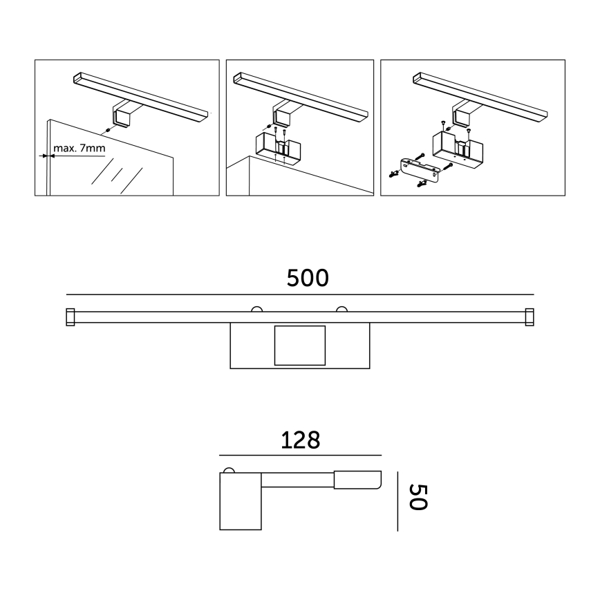 LED Bathroom mirror lighting LED/10W/230V 4000K IP44 50 cm
