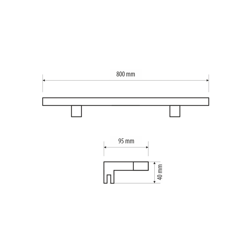 LED Bathroom mirror lighting MIRROR LED/12W/230V 80 cm IP44 shiny chrome