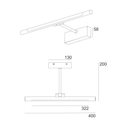 LED bathroom mirror lighting MIRROR LED/6W/230V 4000K IP44 40 cm black