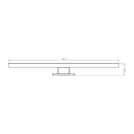 LED Bathroom mirror lighting SAMOS LED/12W/230V 4000K 60 cm IP44 black