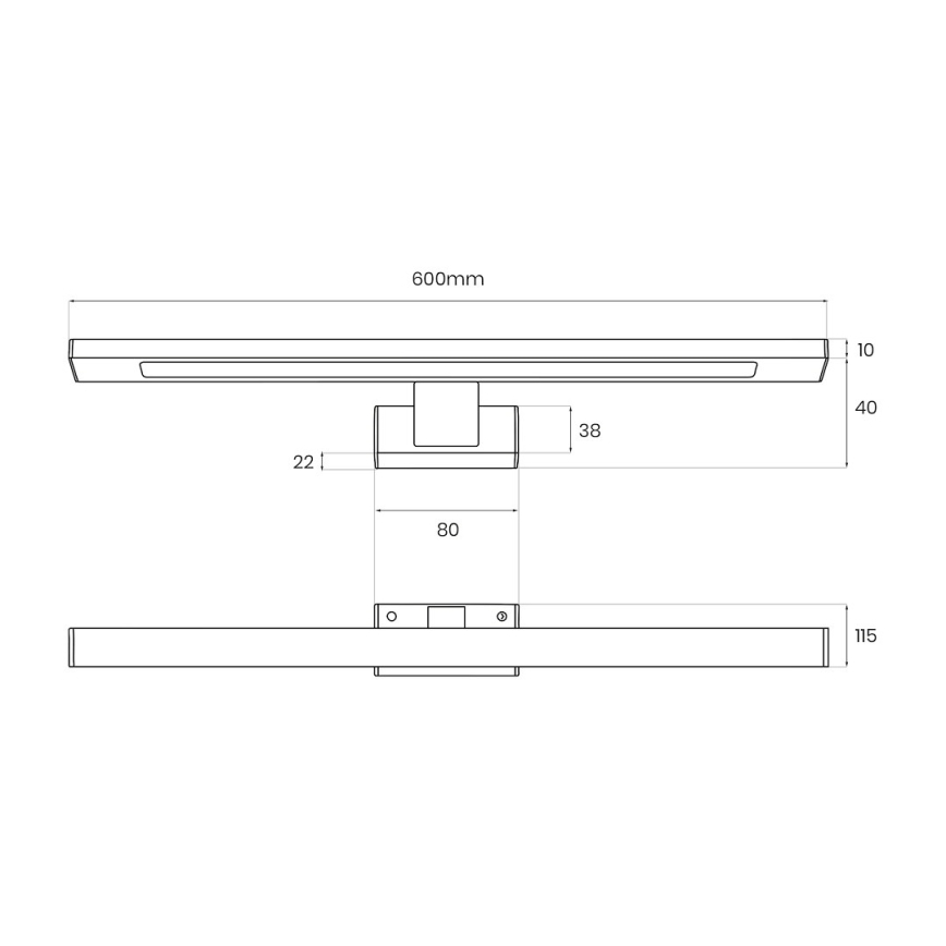 LED Bathroom mirror lighting SHINE LED/13.8W/230V 60 cm IP44 brass