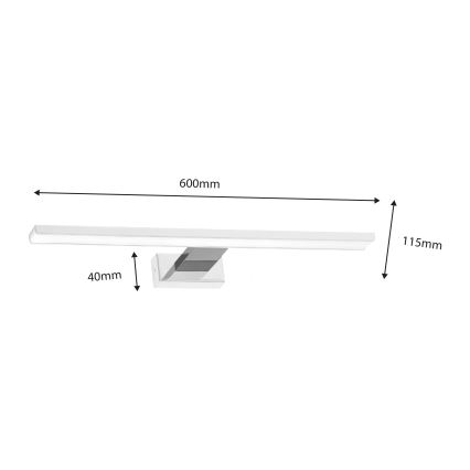 LED Bathroom mirror lighting SHINE LED/13,8W/230V IP44 white/shiny chrome