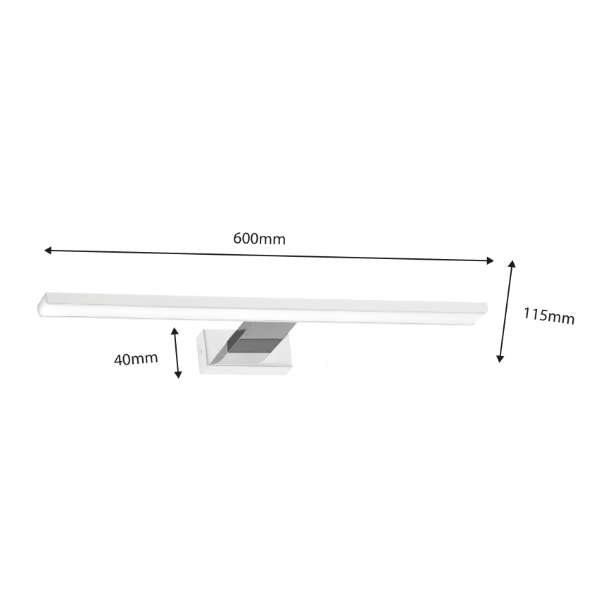 LED Bathroom mirror lighting SHINE LED/13,8W/230V IP44 white/shiny chrome