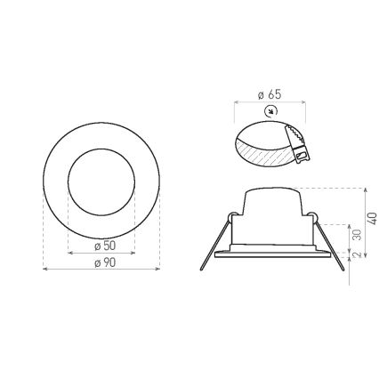 LED Bathroom recessed light BONO LED/5W/230V 3000K IP65 black