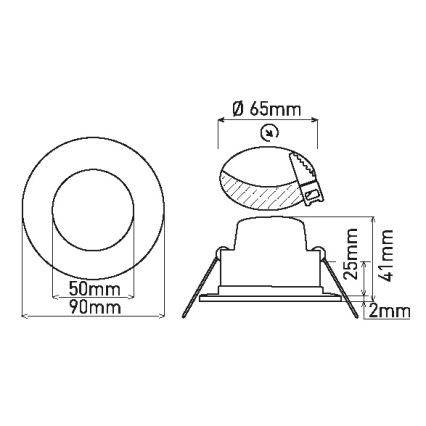 LED Bathroom recessed light BONO LED/7W/230V 3000K IP65 white
