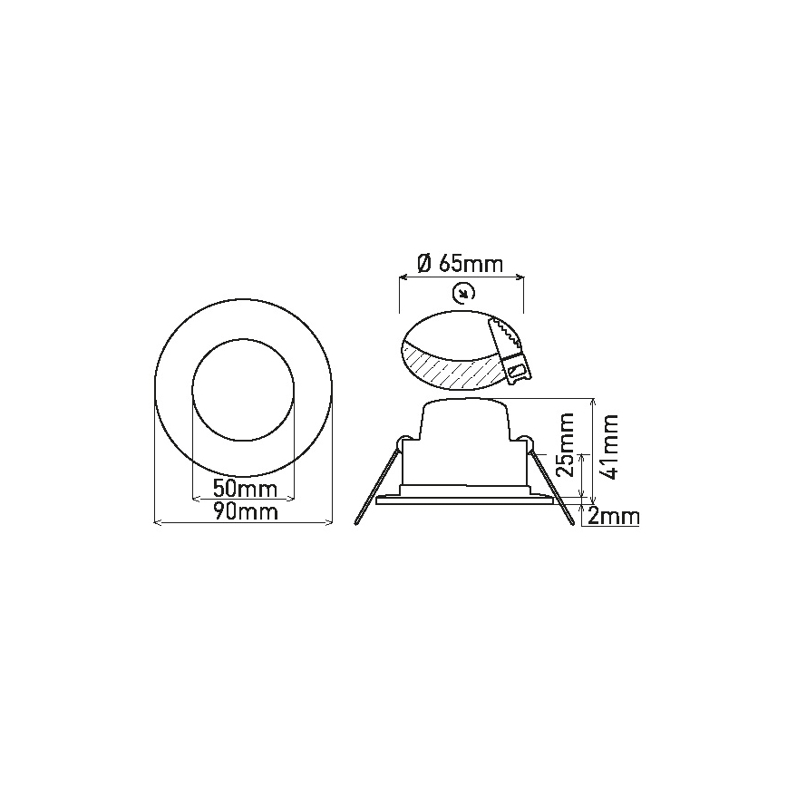 LED Bathroom recessed light BONO LED/7W/230V 3000K IP65 white