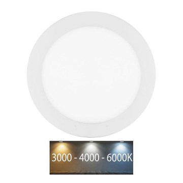 LED Bathroom recessed light LADA LED/18W/230V 3000/4000/6000K d. 22 cm IP44 white