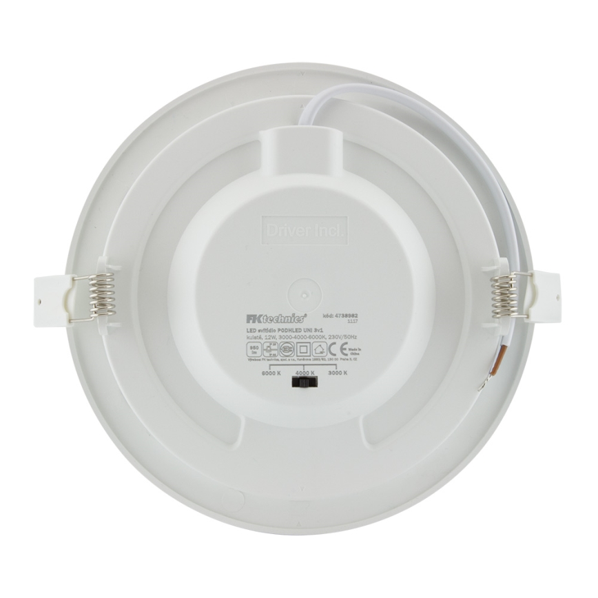 LED Bathroom recessed light LED/12W/230V 3000/4000/6000K IP44