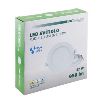 LED Bathroom recessed light LED/12W/230V 3000/4000/6000K IP44