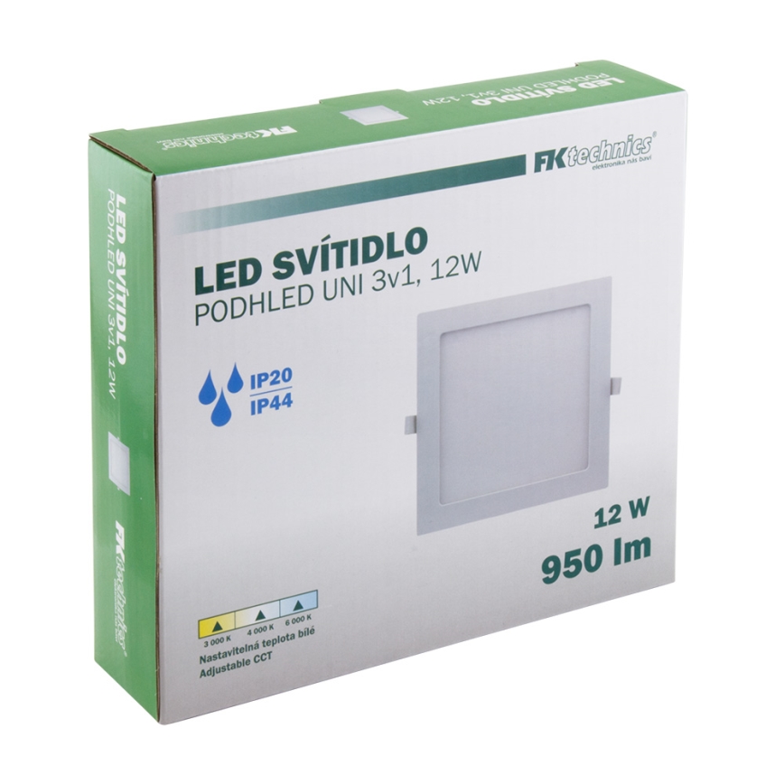 LED Bathroom recessed light LED/12W/230V 3000/4000/6000K IP44