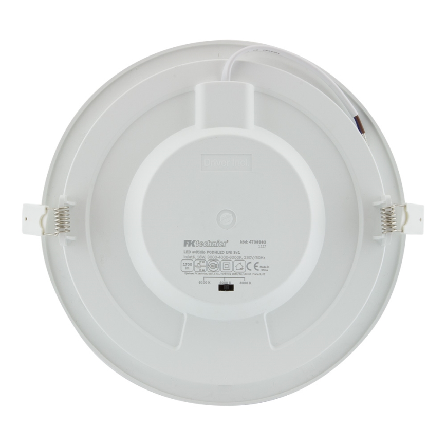 LED Bathroom recessed light LED/18W/230V 3000/4000/6000K IP44