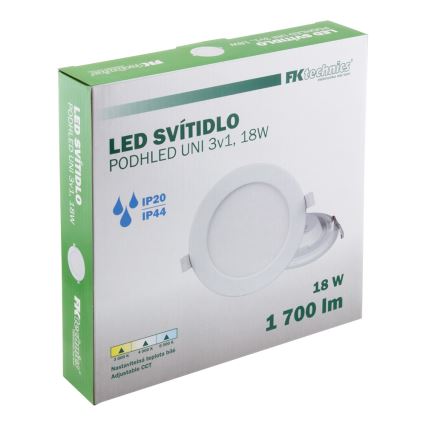 LED Bathroom recessed light LED/18W/230V 3000/4000/6000K IP44