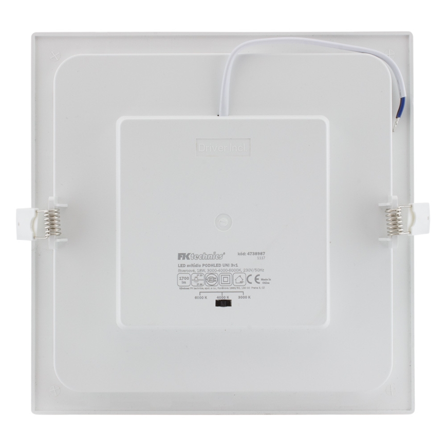 LED Bathroom recessed light LED/18W/230V 3000/4000/6000K IP44