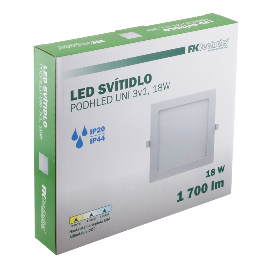 LED Bathroom recessed light LED/18W/230V 3000/4000/6000K IP44