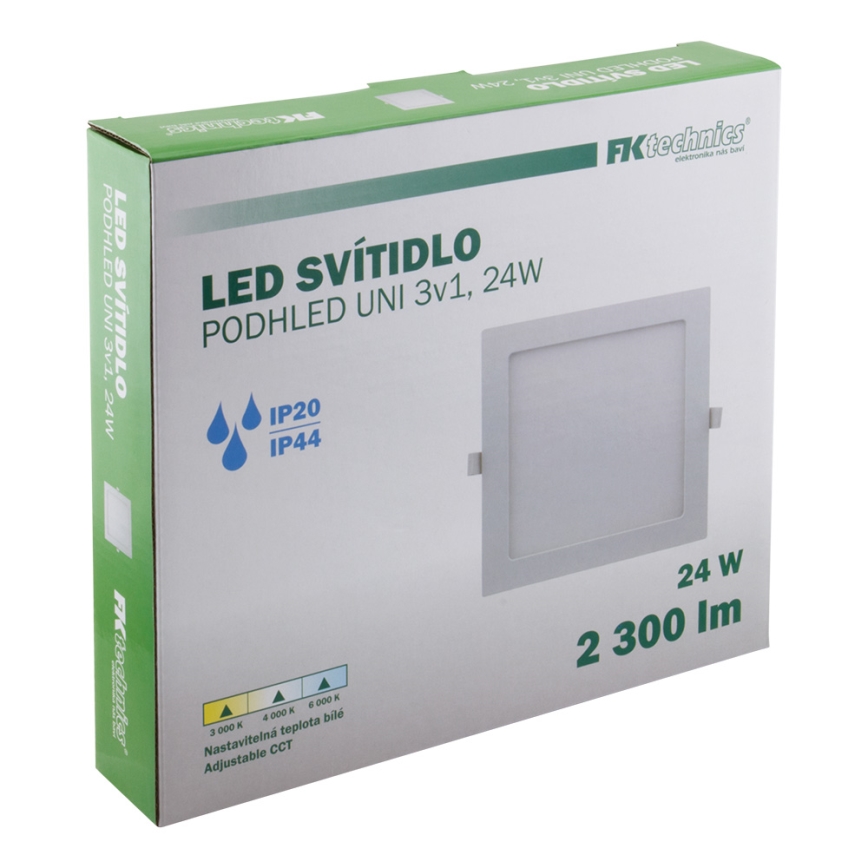 LED Bathroom recessed light LED/24W/230V 3000/4000/6000K IP44