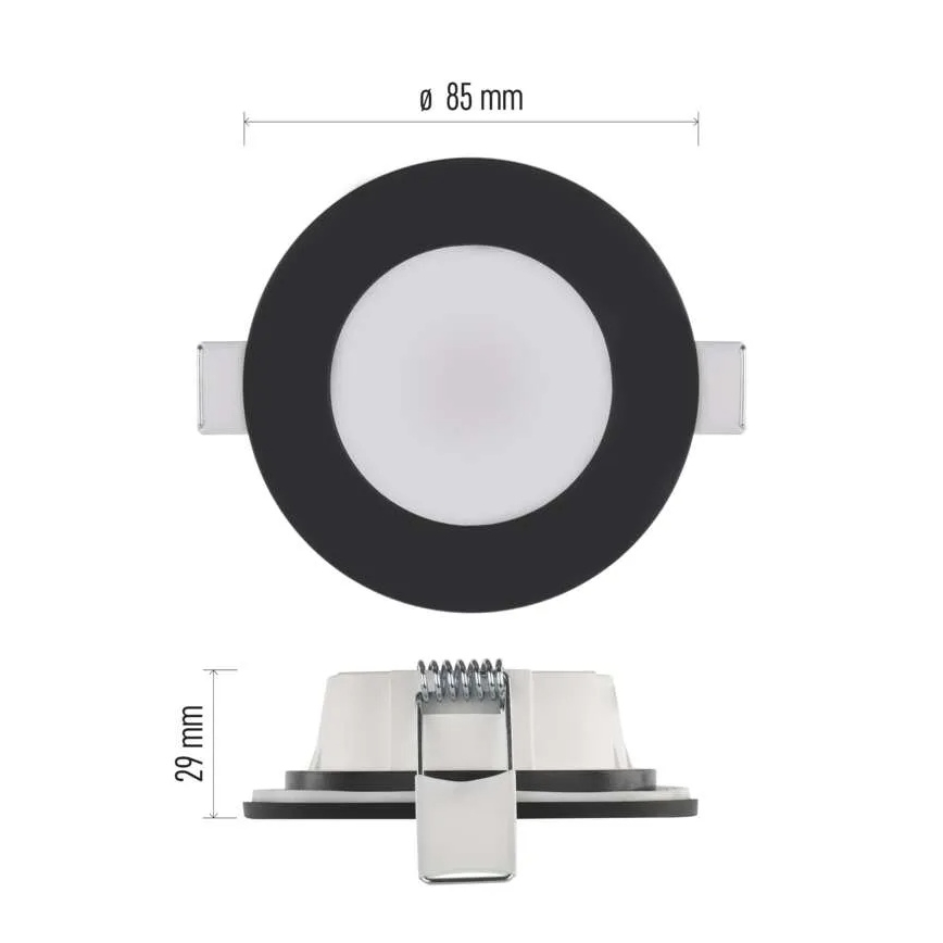 LED Bathroom recessed light LORI LED/4,5W/230V IP65 2700/4000K d. 8,5 cm black