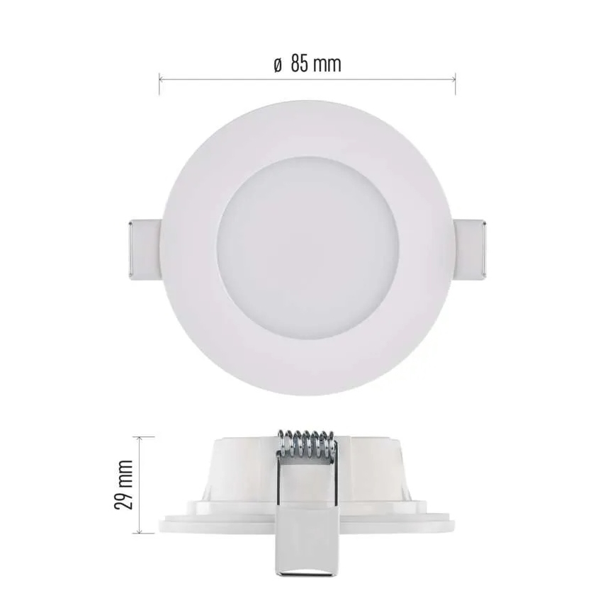 LED Bathroom recessed light LORI LED/4,5W/230V IP65 2700/4000K d. 8,5 cm white